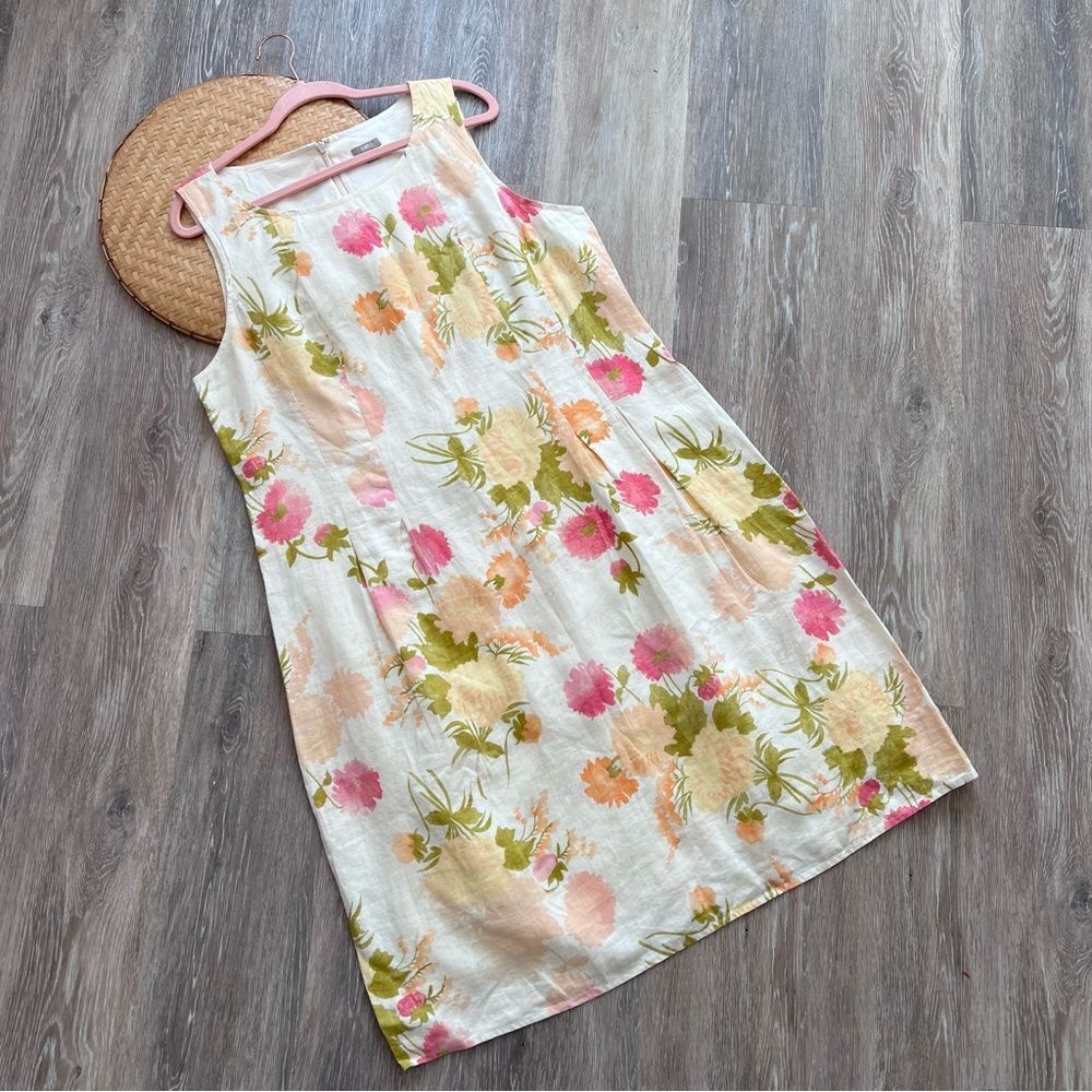J. Jill Floral Sleeveless Dress - Pink, Green, Cream
